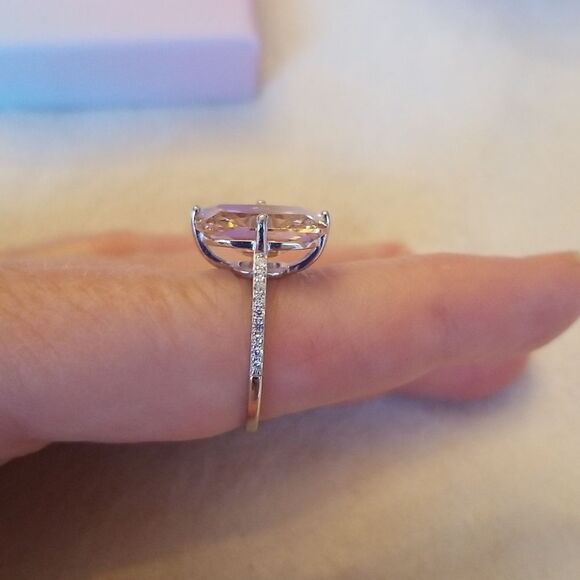 Pink zircon size 8 ring S925 - Picture 4 of 9